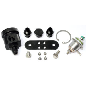 4 Way Housing for VAG Type Capsule, Including Adjustable 1-6 bar Regulator, Fittings, Bracket, Black 13513