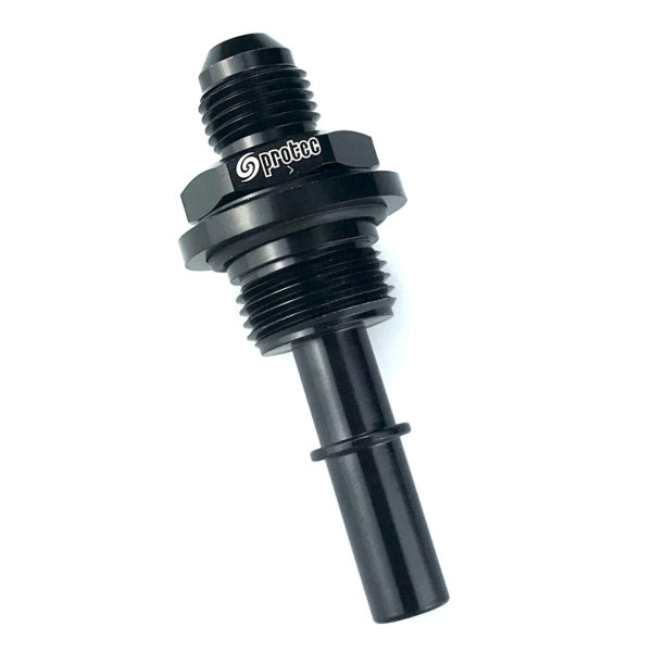 15884 - Bulkhead Fitting, AN-6 Male to 3/8 SAE QD male, AN8 Nut, O Ring Seal, Black - Image 2
