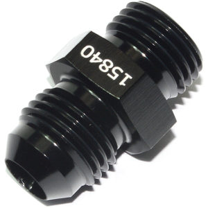 Adaptor, AN-6 to AN-6 ORB, Male-Male, Including Viton O Ring, Black 15840