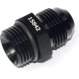 Adaptor, AN-8 to AN-8 ORB, Male-Male, Including Viton O Ring, Black 15842
