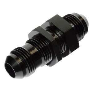 Bulkhead Fitting, AN-8 Male to AN-8 Male, Straight, Black - 15871