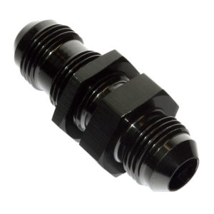 Bulkhead Fitting, AN-8 Male to AN-8 Male, Straight, Black - 15871