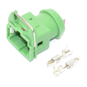 Connector, Junior Timer 2 Pin Connector, Including Terminals, Green (KV Type) 16404