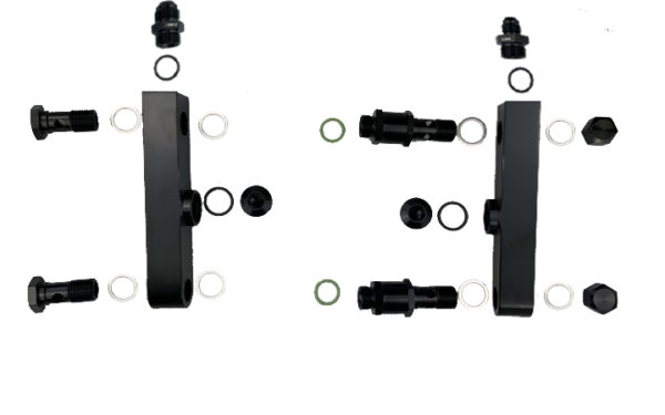 M18 x 1.5mm inlet manifold to AN8 (JIC) check valve with manifold, kit (bracket not Included), 17100