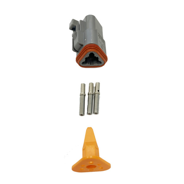 16407 - Electrical Connector, Deutsch DT06-3S, male, including terminals and securing clip